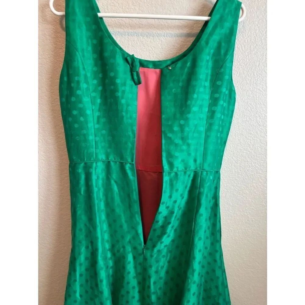 Jane Summers Sleeveless Emerald Green Midi Fit-and-Flare Dress with high-low hem - Picture 3 of 10